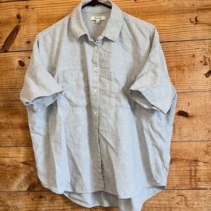 Madewell Gray Boxy Button Down Shirt